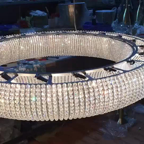 Modern Chrome Round Design Crystal Chandelier Lighting For Bedroom Living Room Indoor Light Fixtures LED Cristal Lustre - OZN Shopping