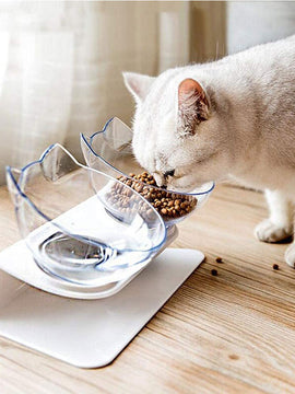 Non slip Double Cat Bowl with Raised Stand Pet Food Cat feeder Protect Cervical Vertebra cat food bowl for dogs Pet Products