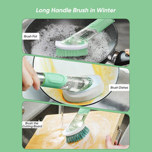 Cleaning Tools Silicone Dish Brush for Kitchen Soap Dispenser Dishwashing Brush - OZN Shopping