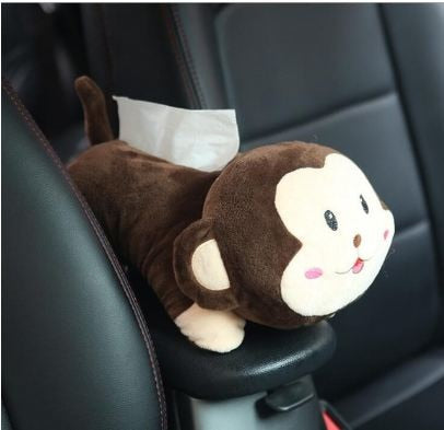 Creative Car Tissue Box Cover Cute Shiba Inu Dog Plush Toy Armrest Tissue Box Holder For Car Seat Back Hanging Napkin Dispenser - OZN Shopping