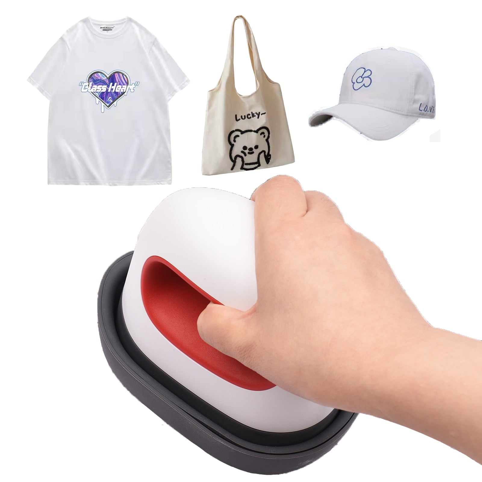 Portable Mini Heat Press Machine T-Shirt Printing DIY Easy Heating Transfer Press Iron Machines for Clothes Bags Hats - OZN Shopping