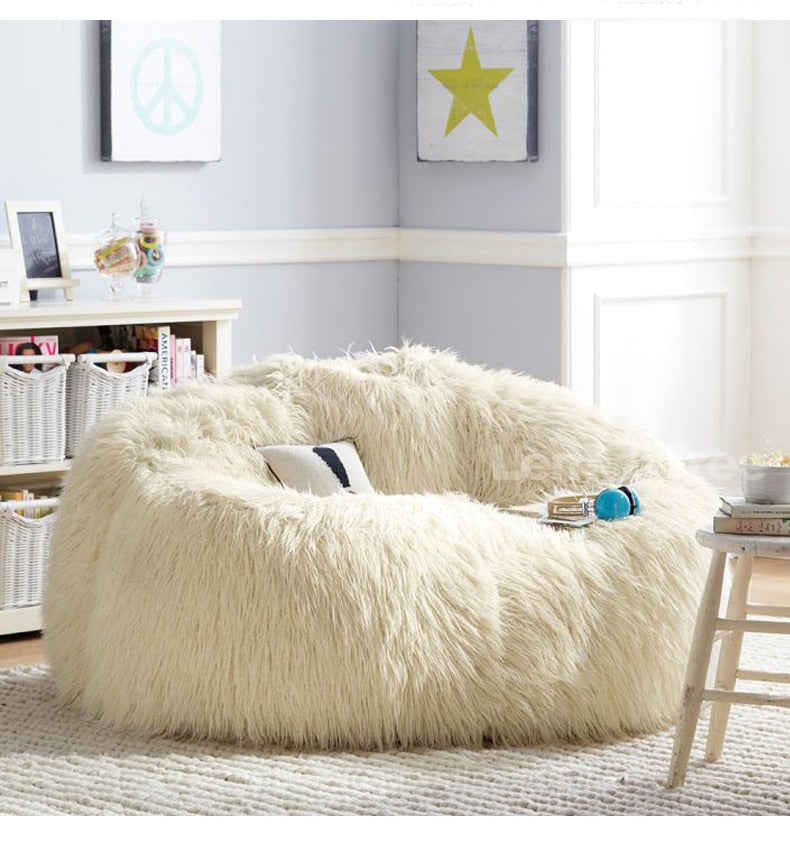 Soft Fluffy Wool Fur Bean Bag Lazy Couch Chair - OZN Shopping