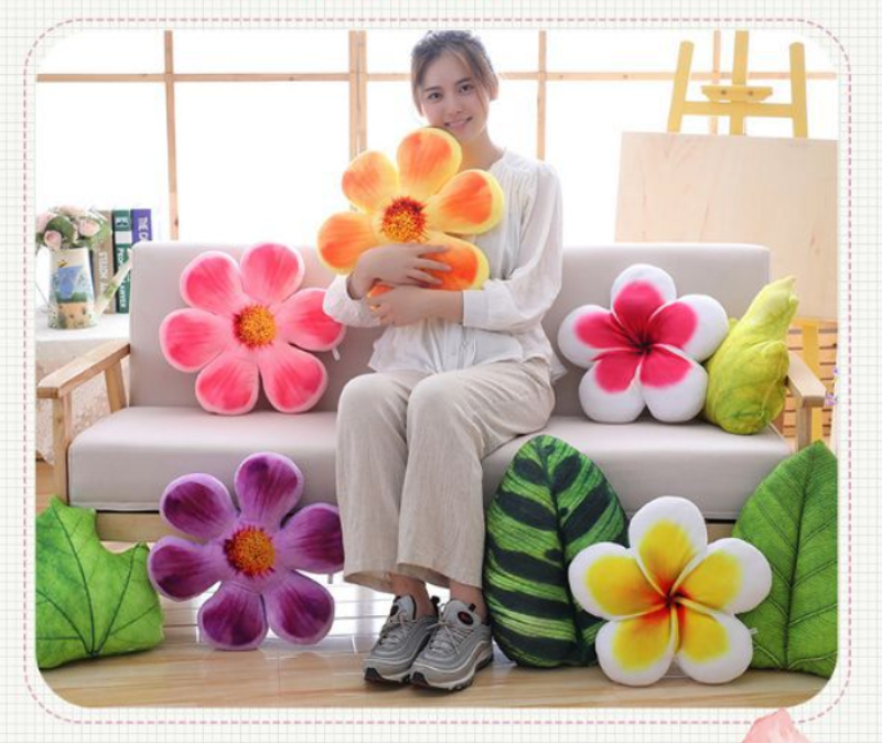Plant Leaves  & Flower Pillow - OZN Shopping