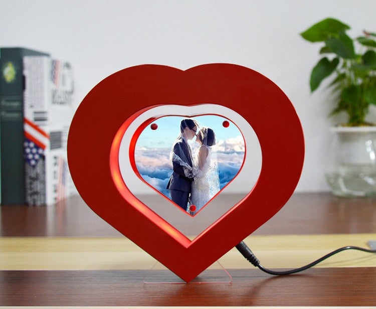 Heart shape magnetic floating photo frame, high tech levitating picture photo frame gifts - OZN Shopping