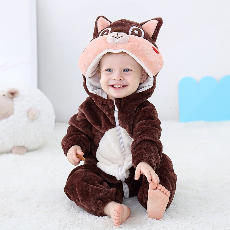 Baby Rompers Winter Lion Costume For Girls Boys Toddler Animal Jumpsuit Infant Clothes Pajamas - OZN Shopping