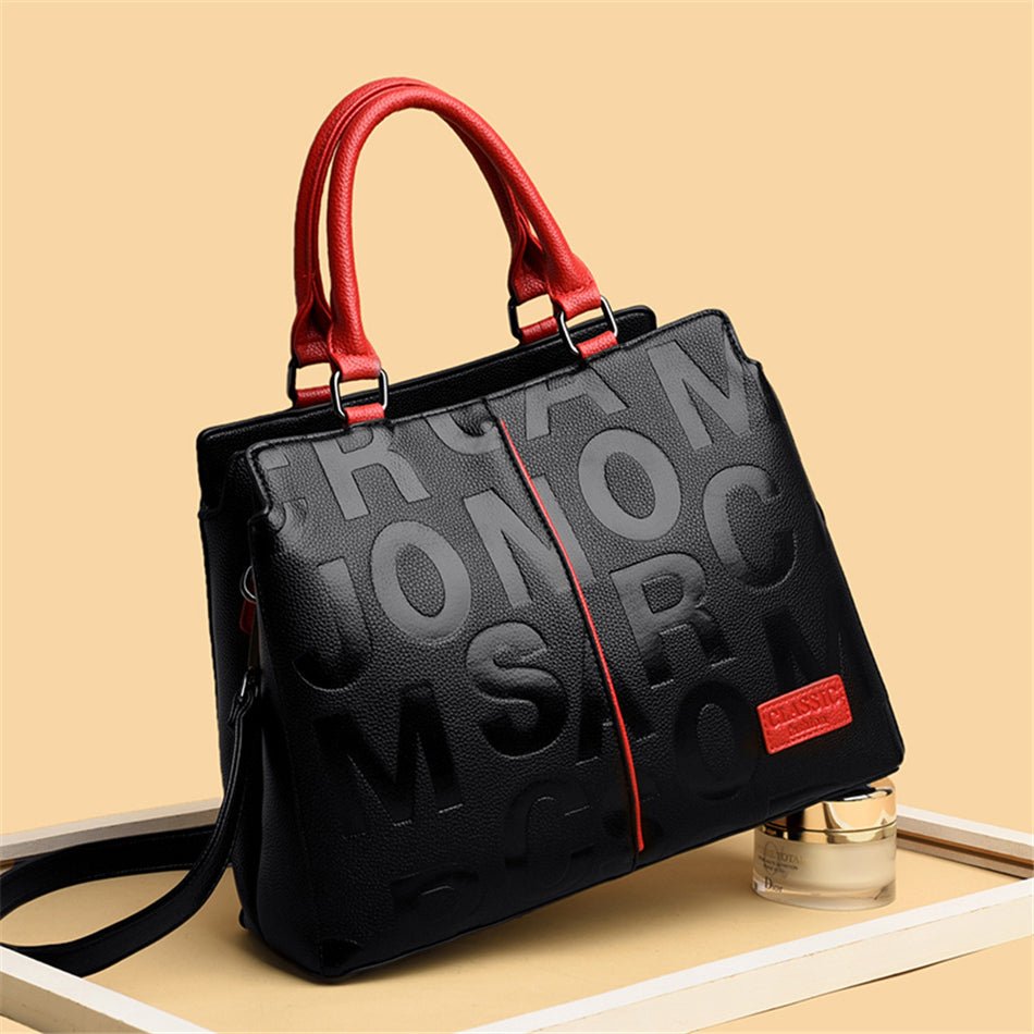 Ladies Quality Leather Letter Shoulder Bags