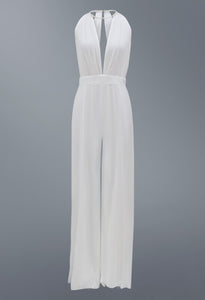 White V Neck Elegant Dress - OZN Shopping