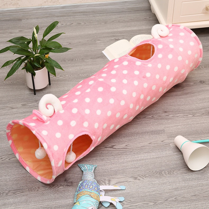 Pet Cats Tunnel Interactive Play Toy Mobile Collapsible Ferrets Rabbit Bed tunnels Indoor Toys Kitten Exercising Products - OZN Shopping