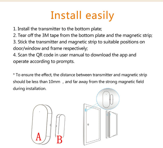 Door Sensor Open Close Detector with Smartlife APP Notification