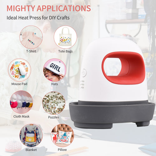 Portable Mini Heat Press Machine T-Shirt Printing DIY Easy Heating Transfer Press Iron Machines for Clothes Bags Hats - OZN Shopping
