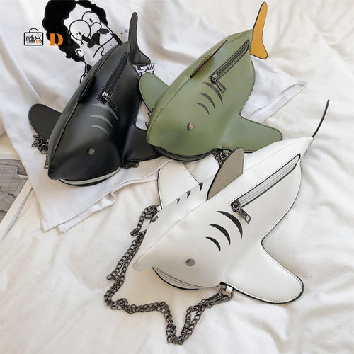 Fashion Shark Shaped Chains Crossbody Bag - OZN Shopping