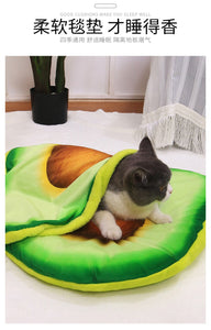 Pet Cushion Blanket Soft Velvet Pizza Egg Food Fruit Printed Dog Cats Sleeping Mat Winter Warm Blankets Pets Products - OZN Shopping