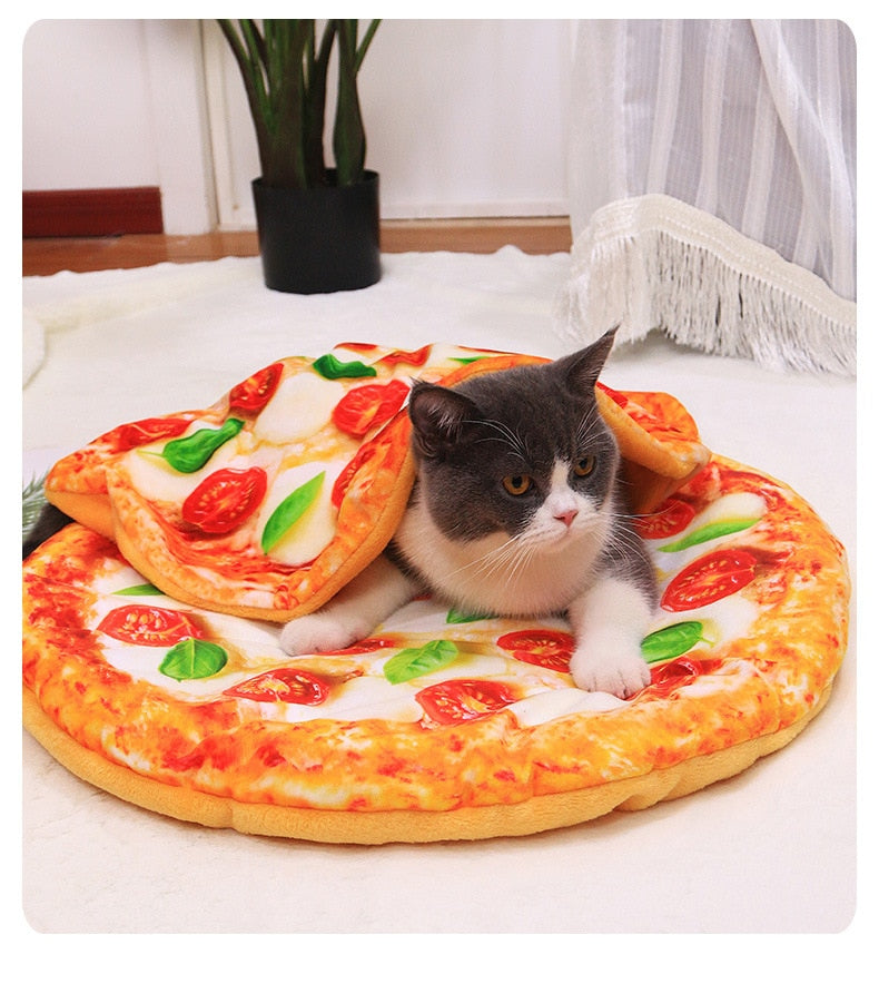 Pet Cushion Blanket Soft Velvet Pizza Egg Food Fruit Printed Dog Cats Sleeping Mat Winter Warm Blankets Pets Products - OZN Shopping