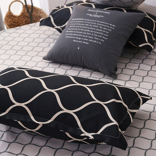 Luxury Bedding Set Super King Duvet Cover Sets Marble Single Queen Size Black Comforter Bed Linens Cotton xx14# - OZN Shopping