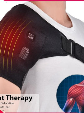 Electric Heat Therapy Adjustable Shoulder Brace Back Support Belt for Dislocated Shoulder Rehabilitation Injury Pain Wrap