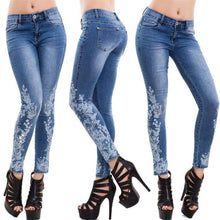 Load image into Gallery viewer, Embroidered Jeans Women Pants - OZN Shopping
