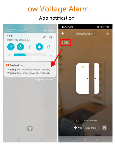 Door Sensor Open Close Detector with Smartlife APP Notification