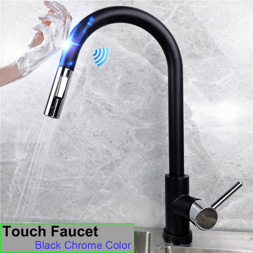Elegant Kitchen Faucet Sensor Smart Touch Pull Out  Tap