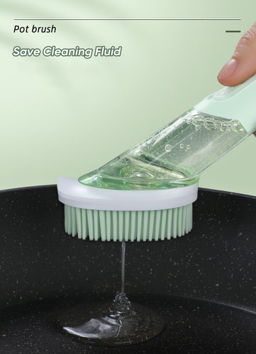 Cleaning Tools Silicone Dish Brush for Kitchen Soap Dispenser Dishwashing Brush - OZN Shopping