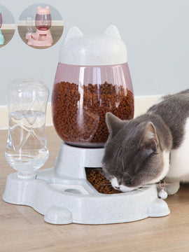 Pet Dot Cat Water & Food Feeder & Dispenser Bowl