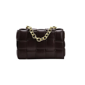 Leather Weave Chain Shoulder  Bags - OZN Shopping