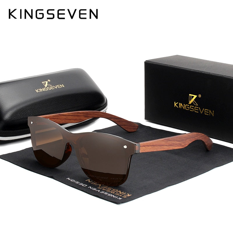 KINGSEVEN Natural Wooden Sunglasses Men Polarized Fashion Sun Glasses Original Wood Oculos de sol masculino - OZN Shopping