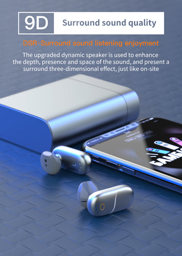 2 in 1 Bluetooth Earphone and Power Bank Touch Control  With LED Display