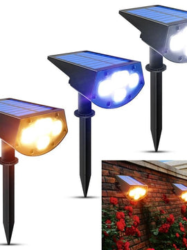 2in1 Solar Spotlights Outdoor Solar Landscape Lights Waterproof Adjustable Wall Lamp for Patio Pathway Yard Garden Driveway Pool