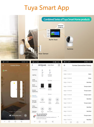 Door Sensor Open Close Detector with Smartlife APP Notification