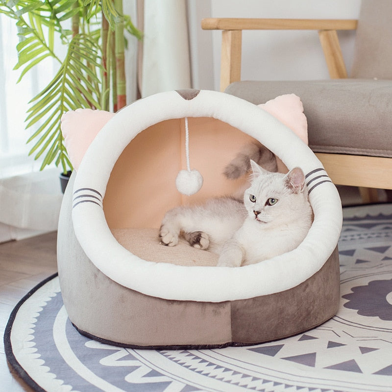 Foldable Cat Pet Bed for small medium Pet Dog Soft Nest Kennel Kitten Bed House Sleeping Bag Pets Winter Warm Cozy House Cave - OZN Shopping
