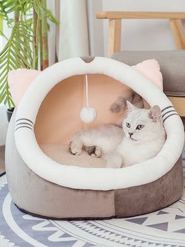 Foldable Cat Pet Bed for small medium Pet Dog Soft Nest Kennel Kitten Bed House Sleeping Bag Pets Winter Warm Cozy House Cave