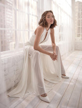 Load image into Gallery viewer, White V Neck Elegant Dress - OZN Shopping
