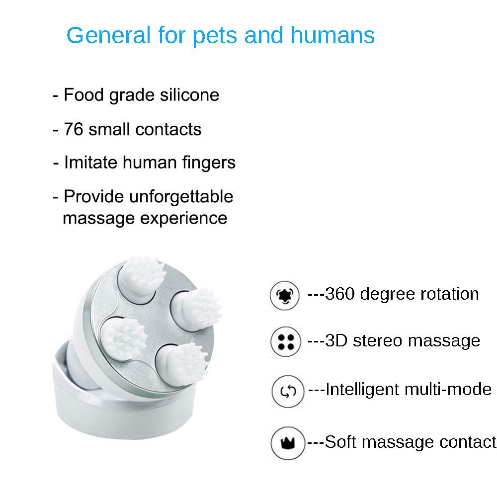 Electric Cat Head Massager Dog Pet Massage Machine Vibrating Scalp Charging Kneading Health Care Cat Comb Supplies Accessories - OZN Shopping