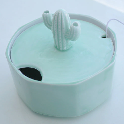 Cactus Shape Cats Water Fountain for Pets