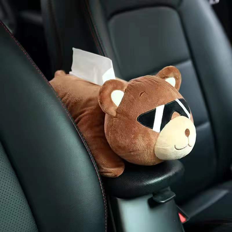 Creative Car Tissue Box Cover Cute Shiba Inu Dog Plush Toy Armrest Tissue Box Holder For Car Seat Back Hanging Napkin Dispenser - OZN Shopping