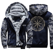Load image into Gallery viewer, Winter Thick Mens Hoodies Viking Printing Male Jacket Hip Hop Brand Outwear Hot Sale Camouflage Sleeve Men&#39;s Jacket Casual - OZN Shopping
