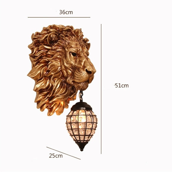 Luxury Lion Animal Shade Wall Lamp Nordic Home Decor - OZN Shopping