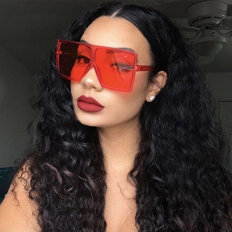 Fashion Brand Design New Sunglasses Women Flat Top Square Luxury Sun Glasses Vintage UV400 Sunglass Shades Eyewear Oculos De Sol - OZN Shopping