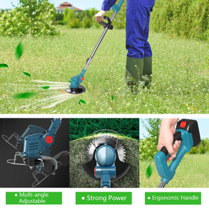 1800W Electric Grass Trimmer Cordless Lawn Mower Hedge Trimmer Adjustable Handheld Garden Power Pruning for 18V Makita Battery - OZN Shopping