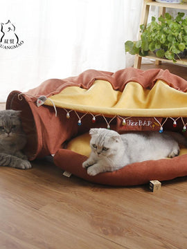 Pet Cats Tunnel Interactive Play Toy Mobile Collapsible Ferrets Rabbit Bed tunnels Indoor Toys Kitten Exercising Products