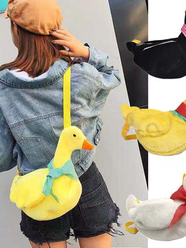 Kids Girls Bags for Women Dolls Duck Plush Purse Messengers Bags Handbag Cartoon Animals Shape Crossbody Bags Shoulder Bag