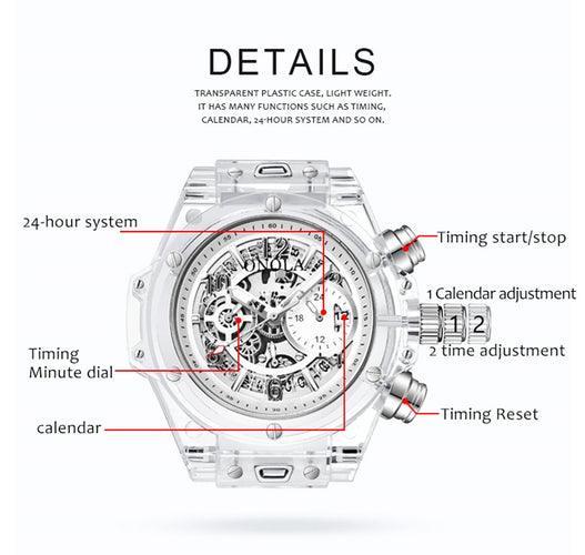 Branded Transparent Fashion Casual Quartz  Wrist Watch - OZN Shopping