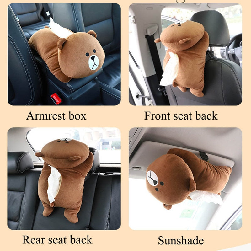 Creative Car Tissue Box Cover Cute Shiba Inu Dog Plush Toy Armrest Tissue Box Holder For Car Seat Back Hanging Napkin Dispenser - OZN Shopping