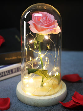 Eternal Rose  LED Light  In Glass Cover for Valentines Day Gift, Christmas Home Decor, Mothers Day,  & New Year Gift