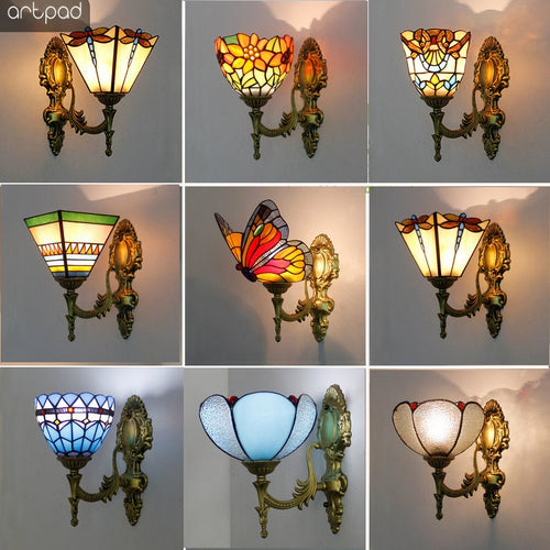 Modern Glass Lampshade Batterfly Pyramid Art Wall Lamp - OZN Shopping