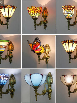 Modern Glass Lampshade Batterfly Pyramid Art Wall Lamp