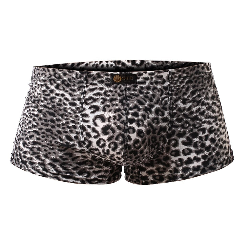 Mens Underwear Leopard-Print Sexy Boxer - OZN Shopping