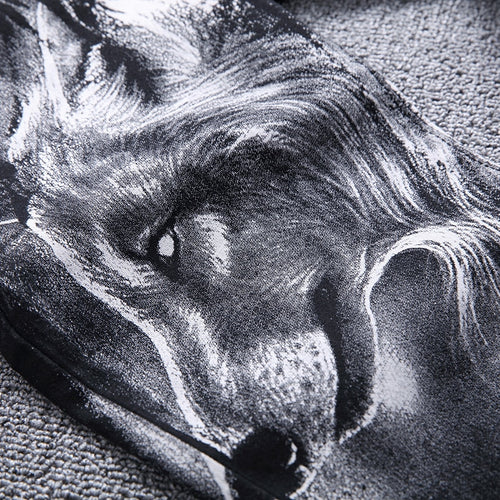 Wolf Printed Jeans Denim Pants - OZN Shopping