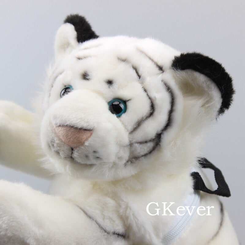 Lovely Tiger Plush Backpack White Color Tiger Stuffed Animals Soft Stuffed Toy Dolls 34 cm - OZN Shopping