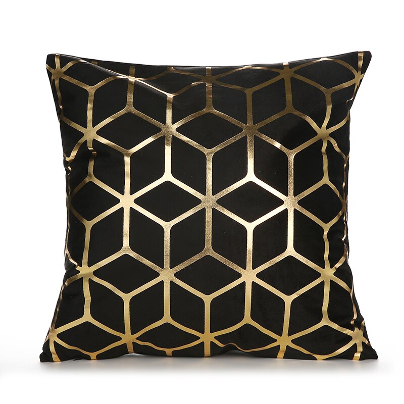 Gold Pillow Case Black And White Golden Painted Pillowcase - OZN Shopping